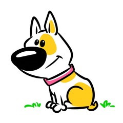 Dog funny animal minimalism character  cartoon illustration isolated image