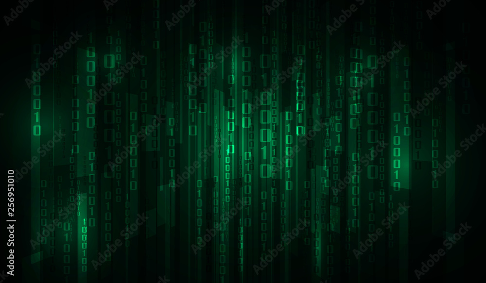 Poster the matrix binary code. vector illustration