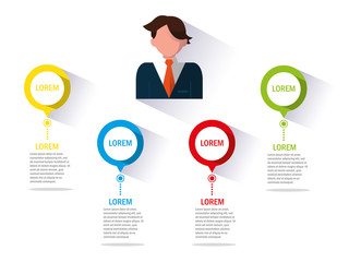 businessman with infographic and pointers