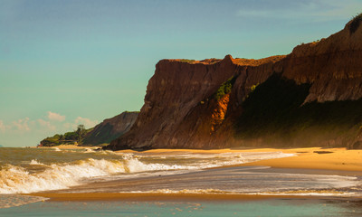 Sunset on the cliffs beach
