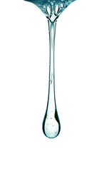 close-up water drop isolated on white background