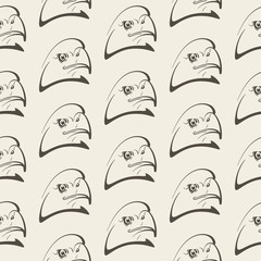 Fototapeta premium Seamless pattern with the head of an eagle