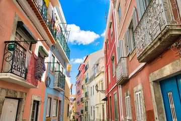Fototapeta premium Colorful buildings of Lisbon historic center