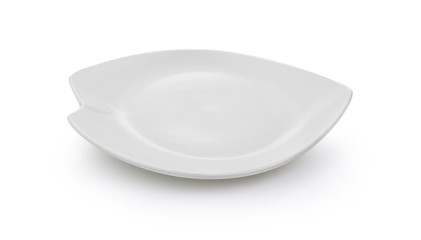 white plate ceramic on white background.