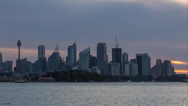 Sydney CBD Skyline Day to Night Timelapse