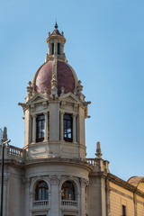 VALENCIA, SPAIN - FEBRUARY 24 : Valencia City Hall building in Valencia Spain on February 24, 2019