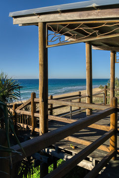 Beach entrance pergola look out Sunshine Coast Australia vertical image