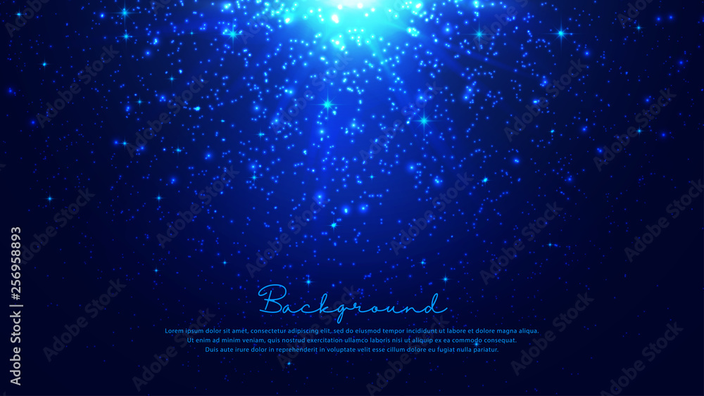 Poster shining abstract particles background. dynamic particle explosions background from the arrangement o