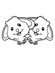 2 hasen freunde team paar duo pärchen brüder schwestern geschwister liebe riesiger kopf kleiner kind baby winken lachen kaninchen osterhase ostern eier lustig comic cartoon clipart