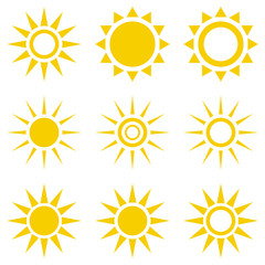 Sun icon set. Suns icon collection