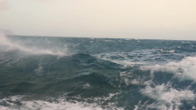 Storm in Drake passage, Big storm waves cloth-up in Antarctica, Massive storm and Huge waves at Drake passage