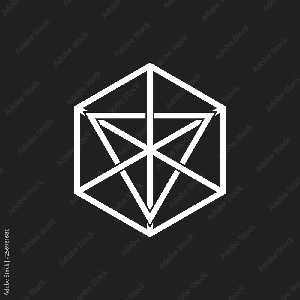 Poster triangle hexagonal line linked decoration vector