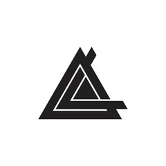letter la triangle geometric logo vector