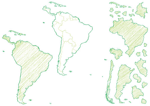 南米地図クレヨンc