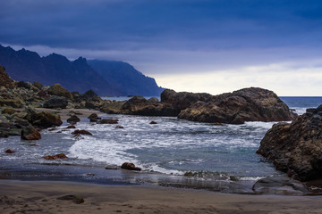 Fototapeta premium Stunning view of the beach Playa San Roque. Tenerife. Canary Islands..Spain