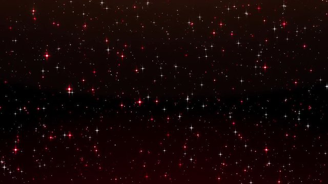 Luxury Glitter Sparkle Stars in Space -Red- Seamless Loop- Motion Graphic - 4K UHD 3840-2160