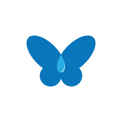 butterfly drop water natural symbol logo vector