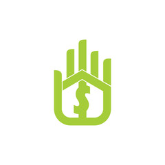 money dollar hand palm protection symbol vector