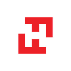 Fototapeta premium letter h negative space square logo vector