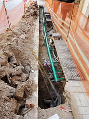 water supply hydrometers works repair underground  in the city water