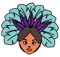 beautiful brazilian garota head character