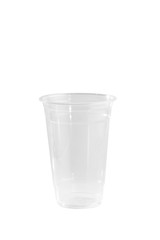 Plastic cup isolated on white background with clipping path