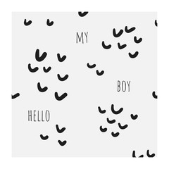 Abstract background with lettering quote hello my boy. Card, postcard, wall print