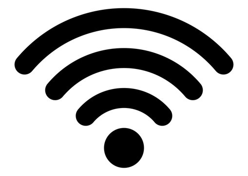 gz381 GrafikZeichnung - german - WLAN: english - Wifi icon: wireless-lan internet signal. flat simple template - DIN A3, A4, xxl e7364