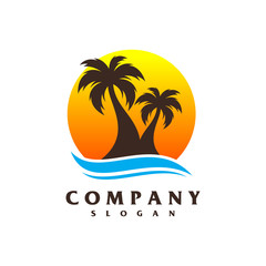 Fototapeta na wymiar beach logo vector