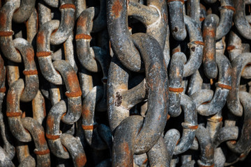 Large and small rusty chains