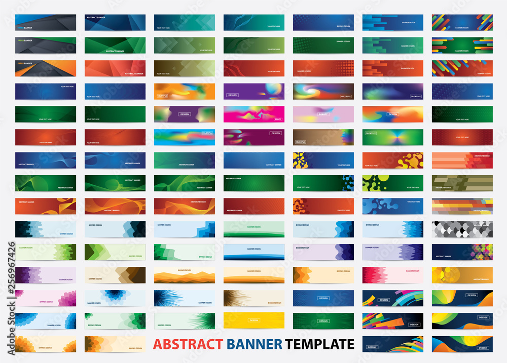 Fototapete mega collection of 105 colorful banner template. abstract web banner design. header, landing page we