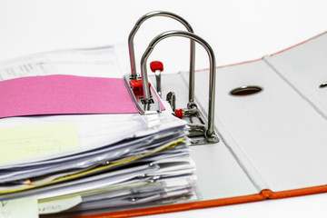 Ring binder with documents