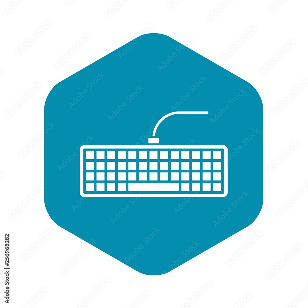 Poster black computer keyboard icon in simple style isolated vector illustration