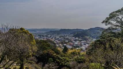 春の館山城跡から見た風景