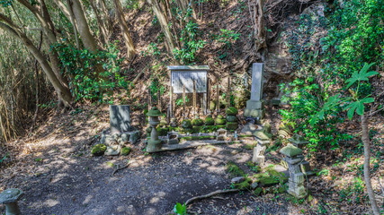  	春の館山城跡の八遺臣の墓