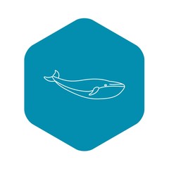 Whale icon. Outline illustration of whale vector icon for web