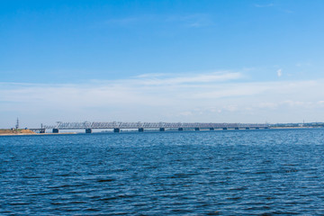 Fototapeta na wymiar Bridge over the Volga river.