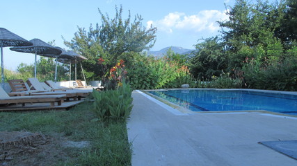 resting place by the pool