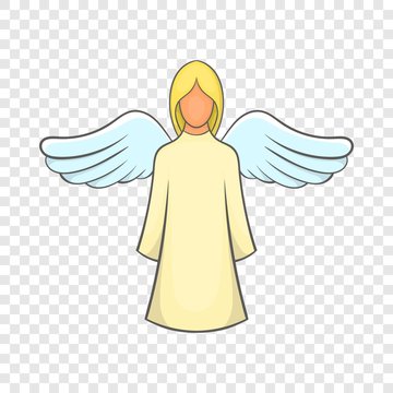 Angel icon in cartoon style on a background for any web design 