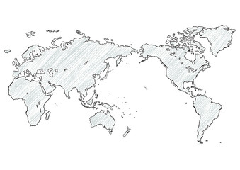 Fototapeta na wymiar 世界地図クレヨンa
