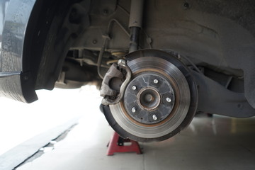 Car's disc brake detail