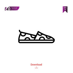 Outline Slipper icon. Slipper icon vector isolated on white background. man-footwear. Graphic design, mobile application,professions icons 2019 year, user interface. Editable stroke. EPS10 format