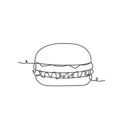 Drawing a continuous line. American hamburger