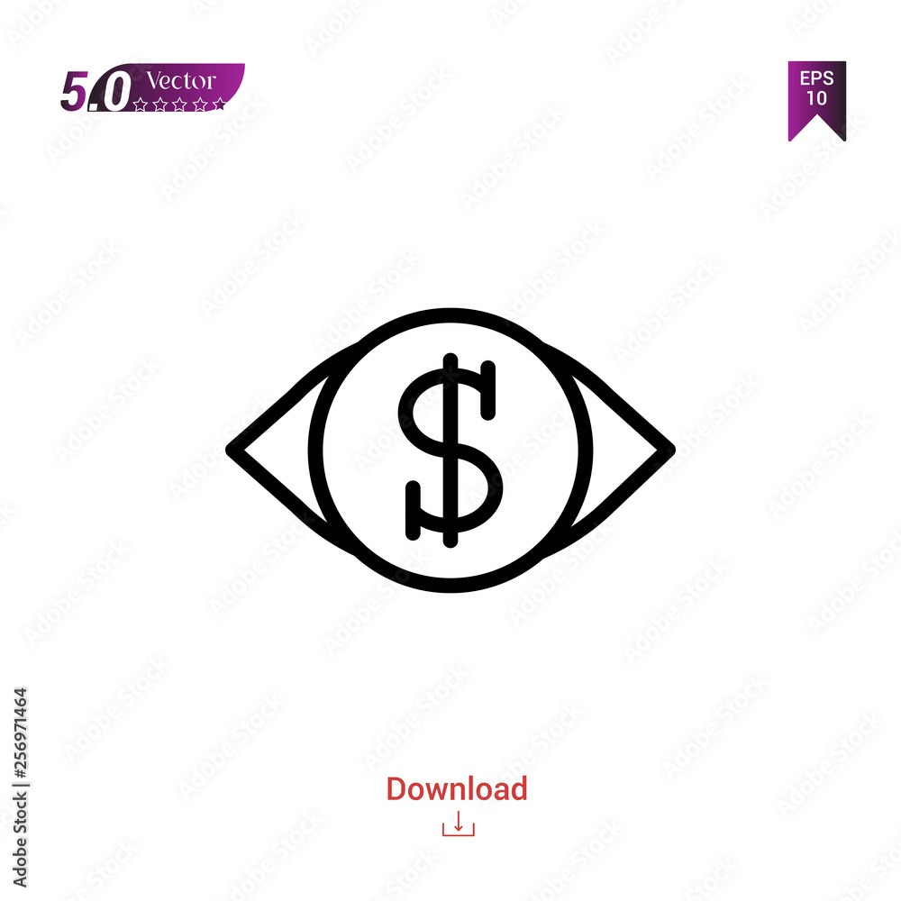 Poster outline vision icon. vision icon vector isolated on white background.marketing . graphic design, mob