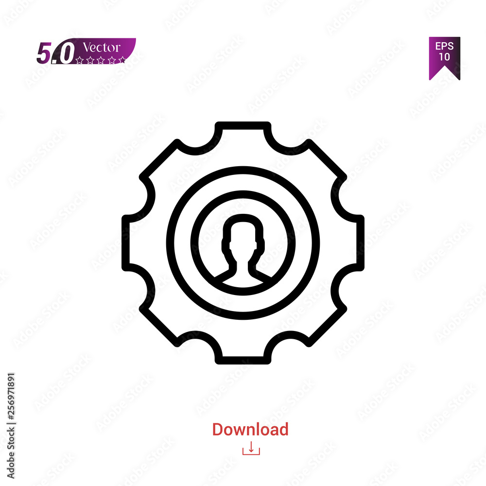 Poster outline settings icon. settings icon vector isolated on white background.marketing . graphic design,