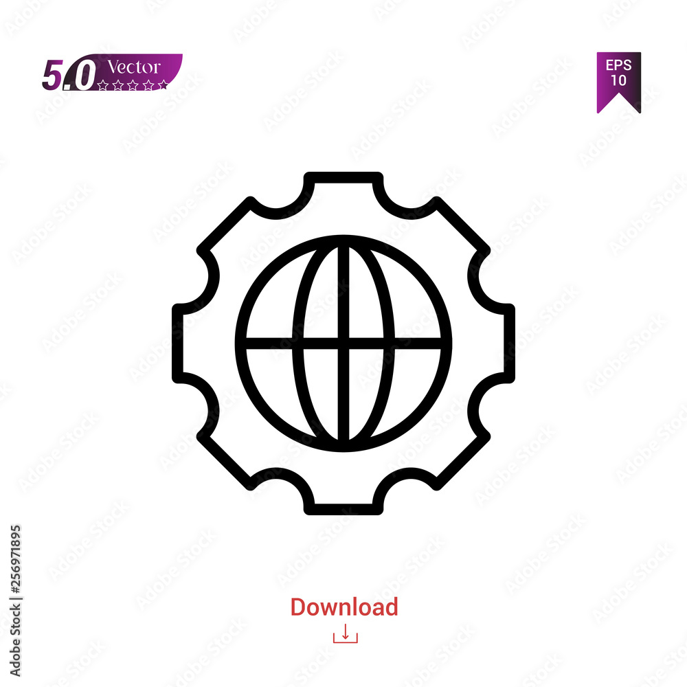 Poster outline settings icon. settings icon vector isolated on white background.marketing . graphic design,