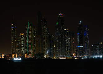 dubai skyline at night