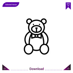 teddy-bear gift vector icon. Best modern, simple, isolated,Gift, flat icon for website design or mobile applications, UI / UX design vector format