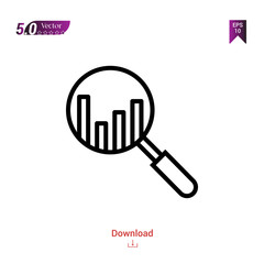 Outline search icon. search icon vector isolated on white background.marketing . Graphic design, mobile application,professions icons 2019 year, user interface. Editable stroke. EPS10 format