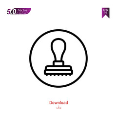 stamp painting vector isolated on white background. painting-and-illustration icons. Graphic design, mobile application,professions icons 2019 year, user interface. Editable stroke. EPS10 format